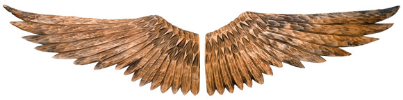 carved wood wings