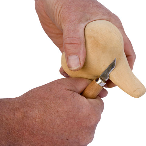 wood carver at work